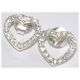 HEART SHAPED EARRING STUDS WITH WHITE CZ SET IN SOLID .925 STERLING SILVER
